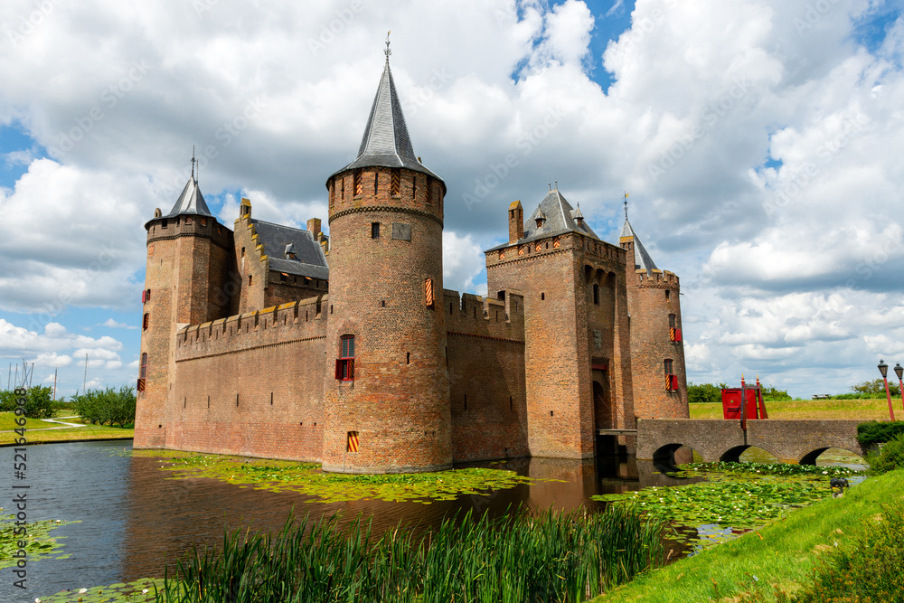 The Muiderslot Castle with moat in Muiden