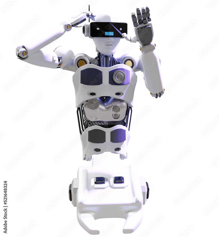 Naklejka premium Robot metaverse VR avatar reality game virtual reality of people blockchain technology investment, business lifestyle virtual reality vr world cyber avatar metaverse transparent PNG 3D RENDER