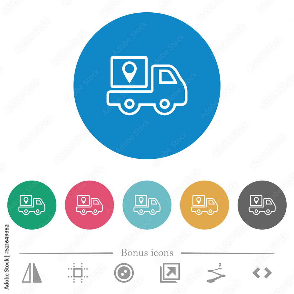 Package delivery tracking outline flat round icons Package delivery tracking outline flat round icons