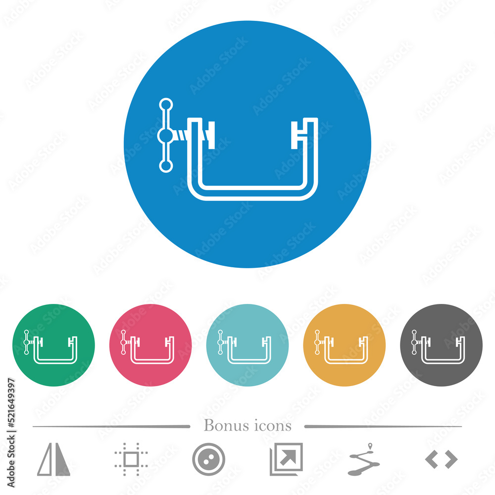 Vice clamp outline flat round icons Vice clamp outline flat round icons