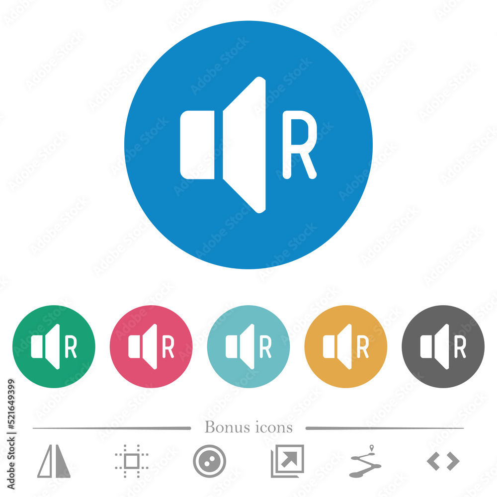 Right audio channel flat round icons Right audio channel flat round icons