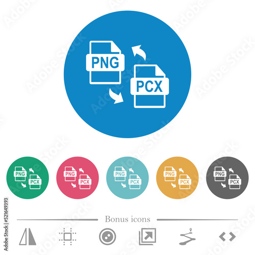 PNG PCX file conversion flat round icons