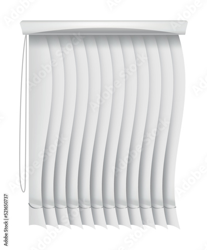 Window blind. Element room interior. Vertical window jalousie. Closed empty jalousie template. Privacy concept