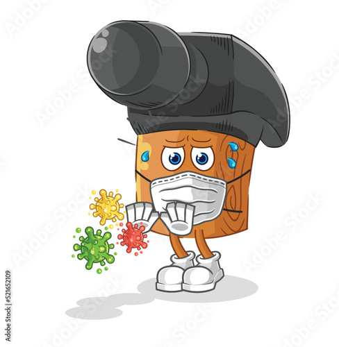 hammer refuse viruses cartoon. cartoon mascot vector