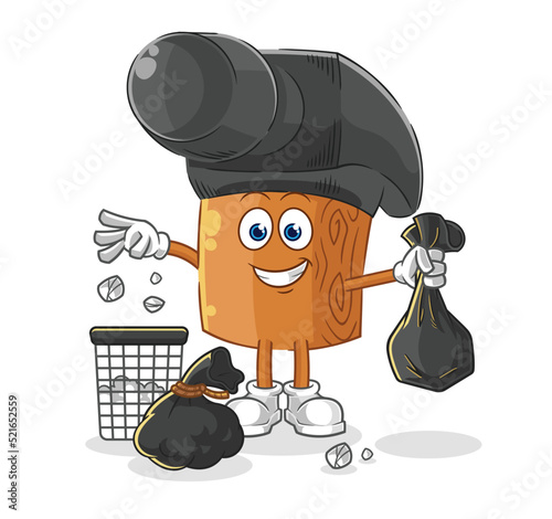 hammer Throw garbage mascot. cartoon vector