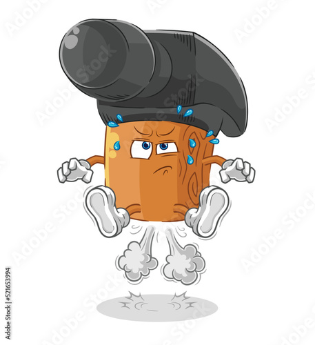 hammer fart jumping illustration. character vector