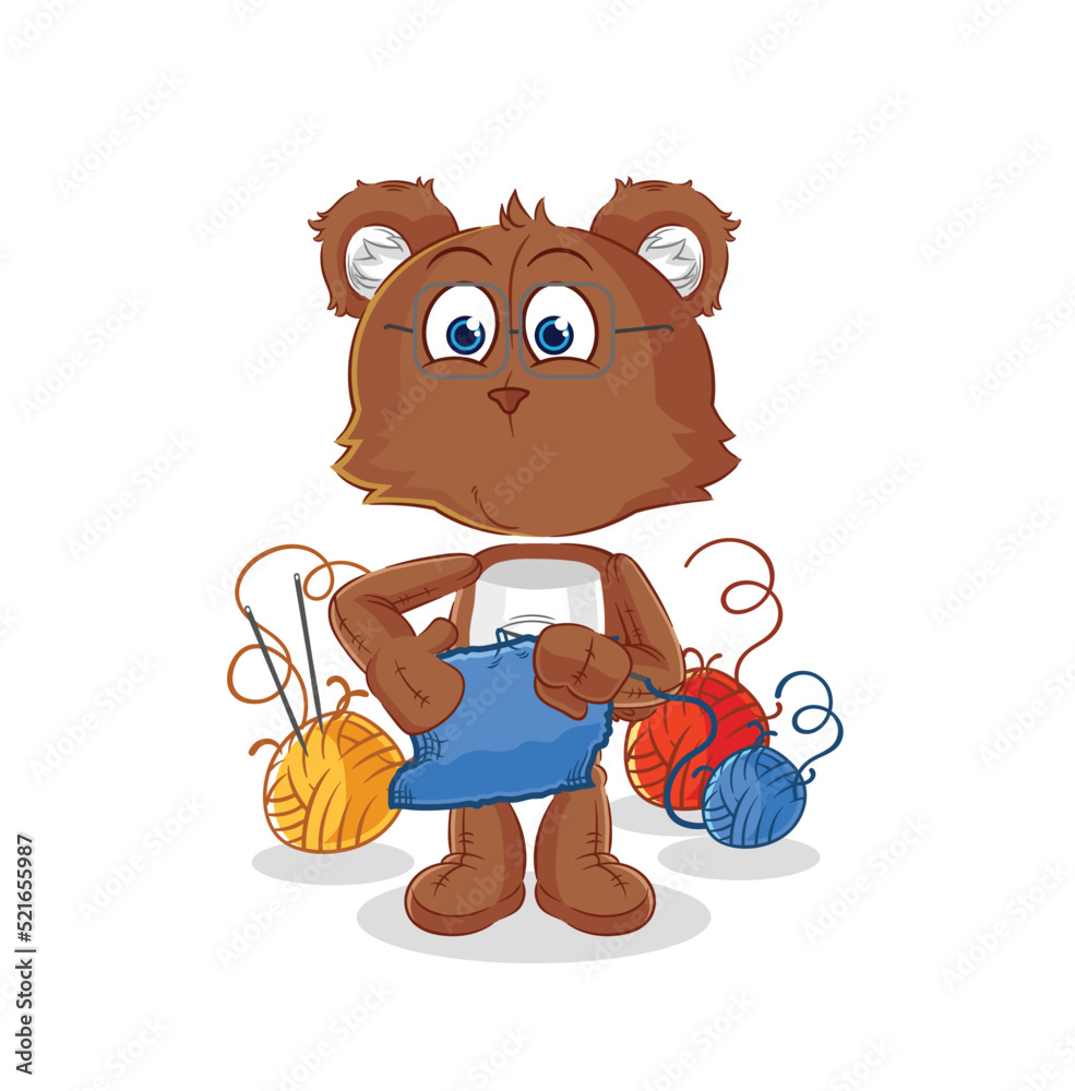 bear tailor mascot. cartoon vector bear tailor mascot. cartoon vector