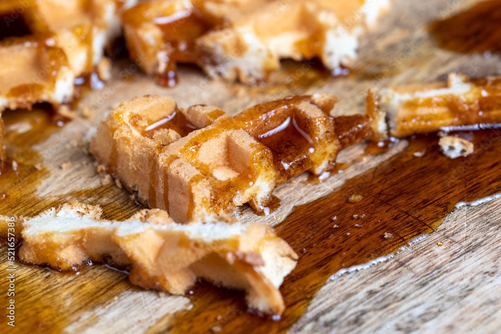 square sweet soft waffles in bee honey square sweet soft waffles in bee honey