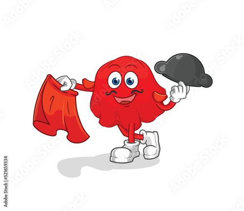 red cloth matador with red cloth illustration. character vector
