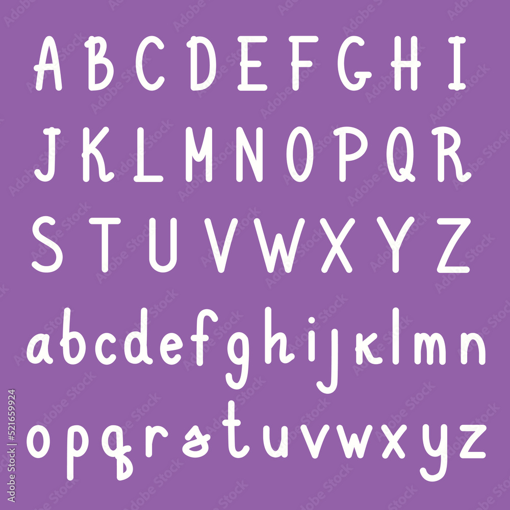 hand drawn alphabe tletters english font