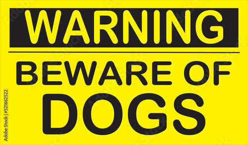 beware of dogs sign vector