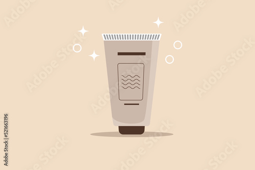 Tube for moisturizer cream. Skin and beauty care concept. Colored flat graphic vector illustration isolated.