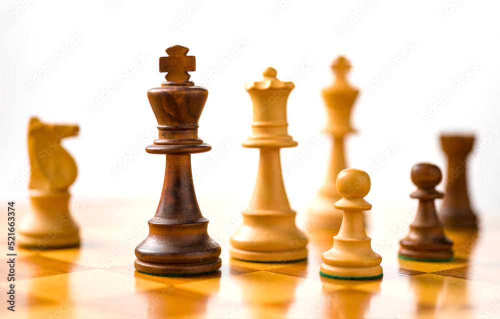 A chess game - White background A chess game - White background
