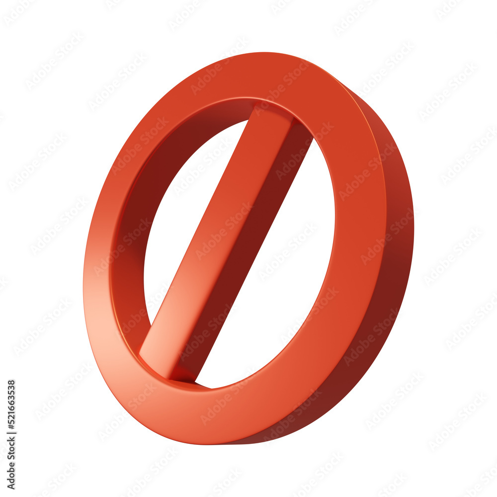 3d render of a sign not allowed 3d render of a sign not allowed