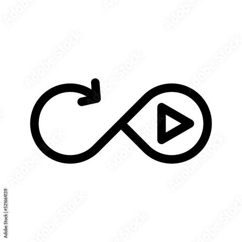 Continuous Play Icon Vector Symbol Design Illustration