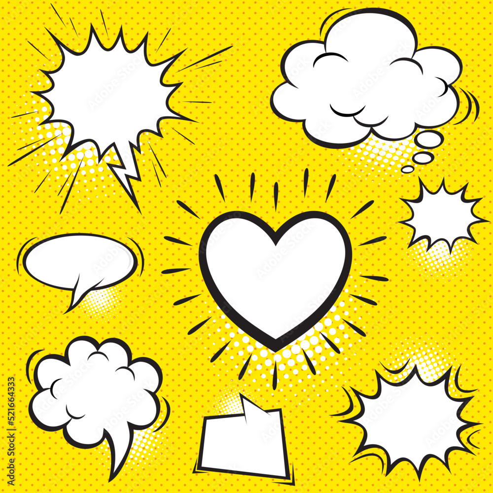 Comic dialog empty cloud, space text.Creative idea conversation comics book sketch explosion. Comic dialog empty cloud, space text.Creative idea conversation comics book sketch explosion.