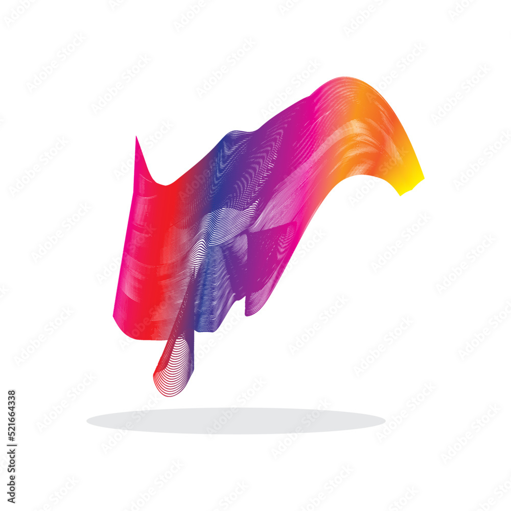 Fototapeta premium Wave line vector color background