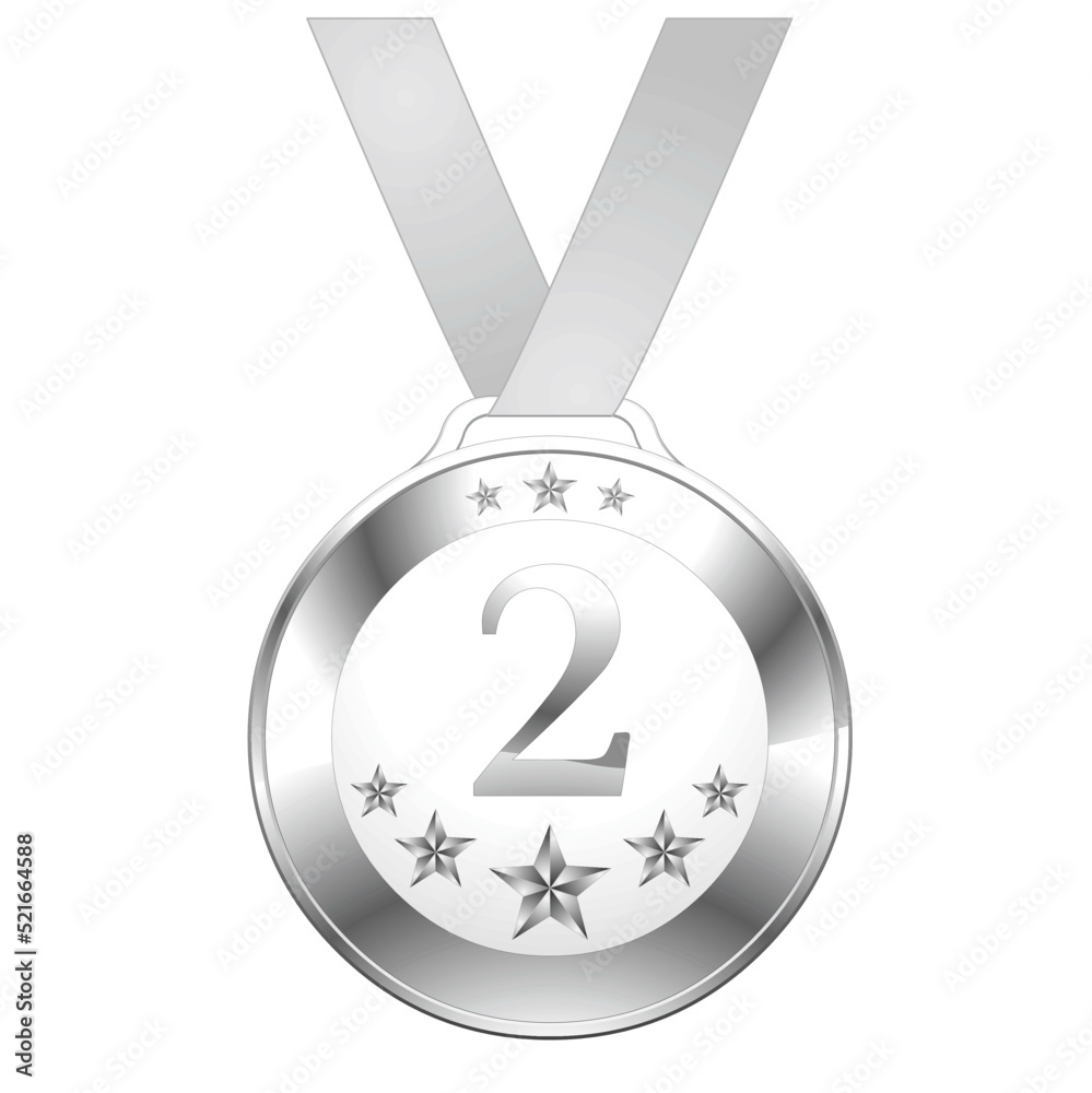 Silver star medal isolated on white background Silver star medal isolated on white background