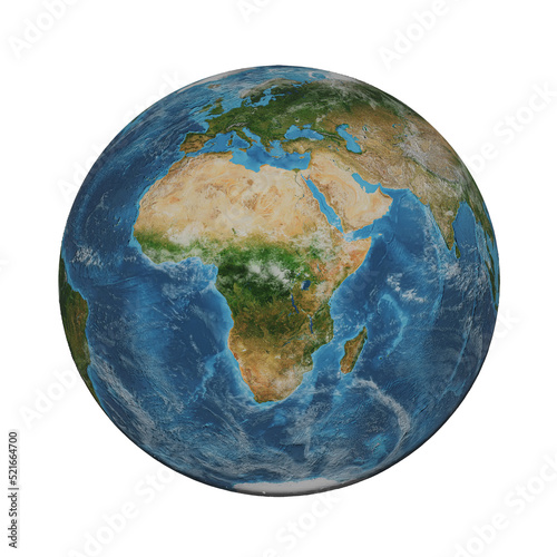 Fototapeta Naklejka Na Ścianę i Meble -  Earth globe isolated on white background. Elements of this image furnished by NASA. Africa and Europe