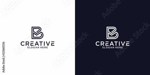 Abstract initial letter BM logo, Black colour line style heart and letter combination, usable for brand, card and invitation, logo design template element,vector illustration 