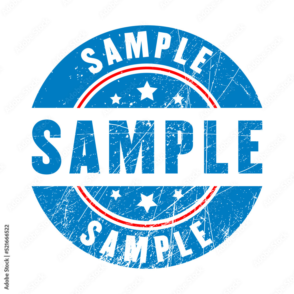 Sample rubber stamp vector illustration isolated on white background