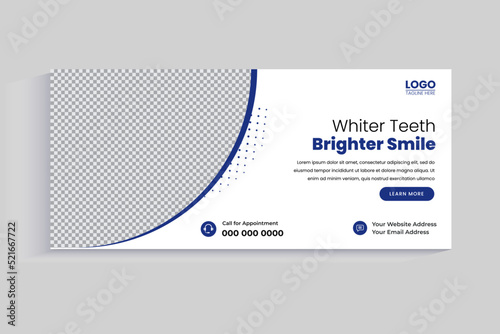 Dental medical healthcare center social media post facebook cover page web banner template