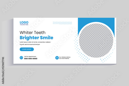 Dental medical healthcare center social media post facebook cover page web banner template design
