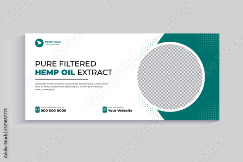 Hemp Oil Product and CBD oil Social Media Banner or Facebook timeline Cover Template Design