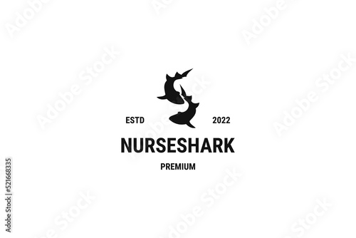 Fish nurse shark logo design vector illustration idea