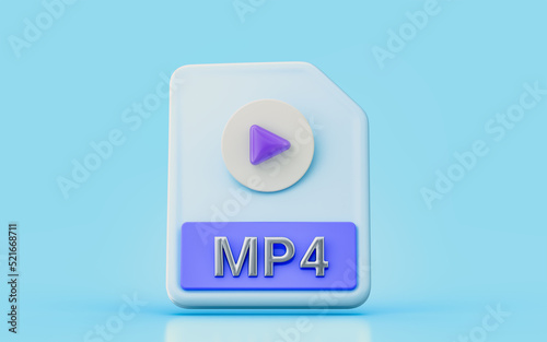Fototapeta Naklejka Na Ścianę i Meble -  MP4 document file 3d render concept for movie video song film recording video animation
