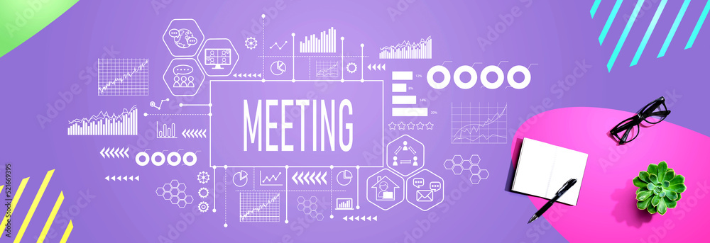 Meeting theme with a notebook and a pen Meeting theme with a notebook and a pen