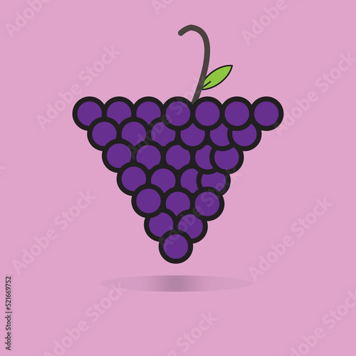bunch of grapes vector illustration fresh juicy tasty fruit berry 