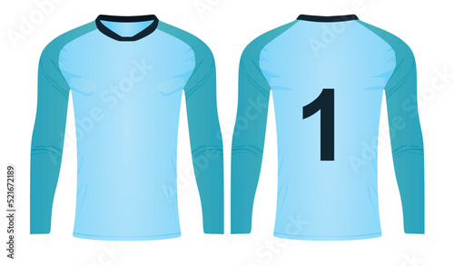 Blue goalkeeper shirt. vector illustration