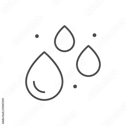 Liquid drops line outline icon