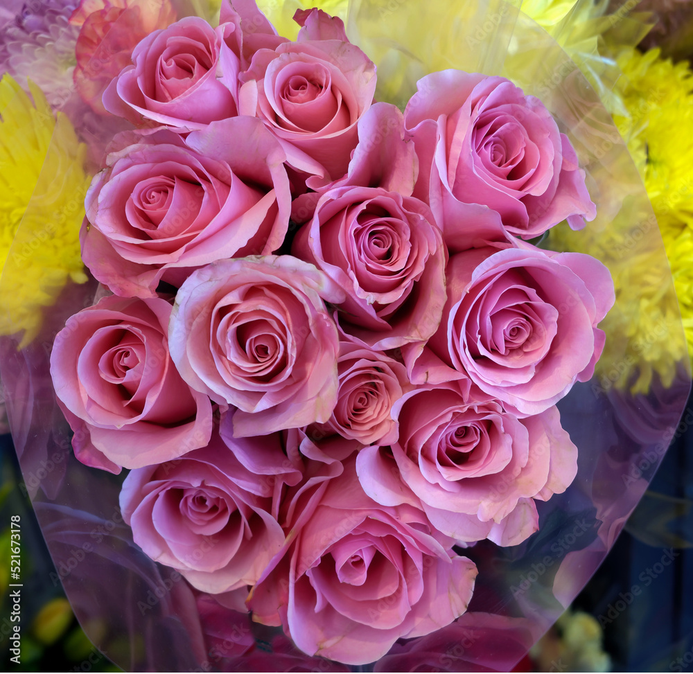 Bouquet of pink roses. Bouquet of pink roses.
