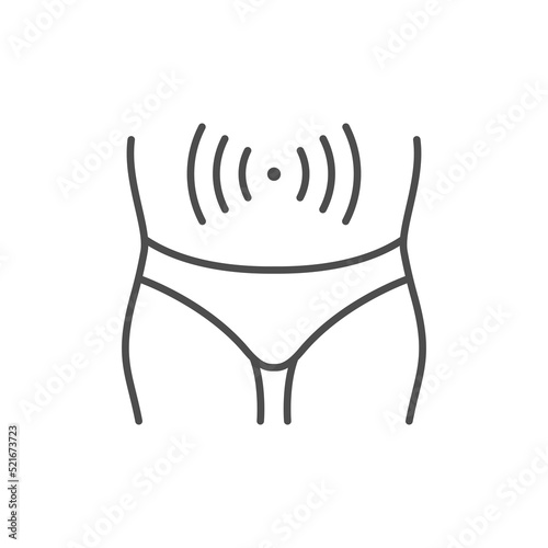 Abdominal ache line outline icon