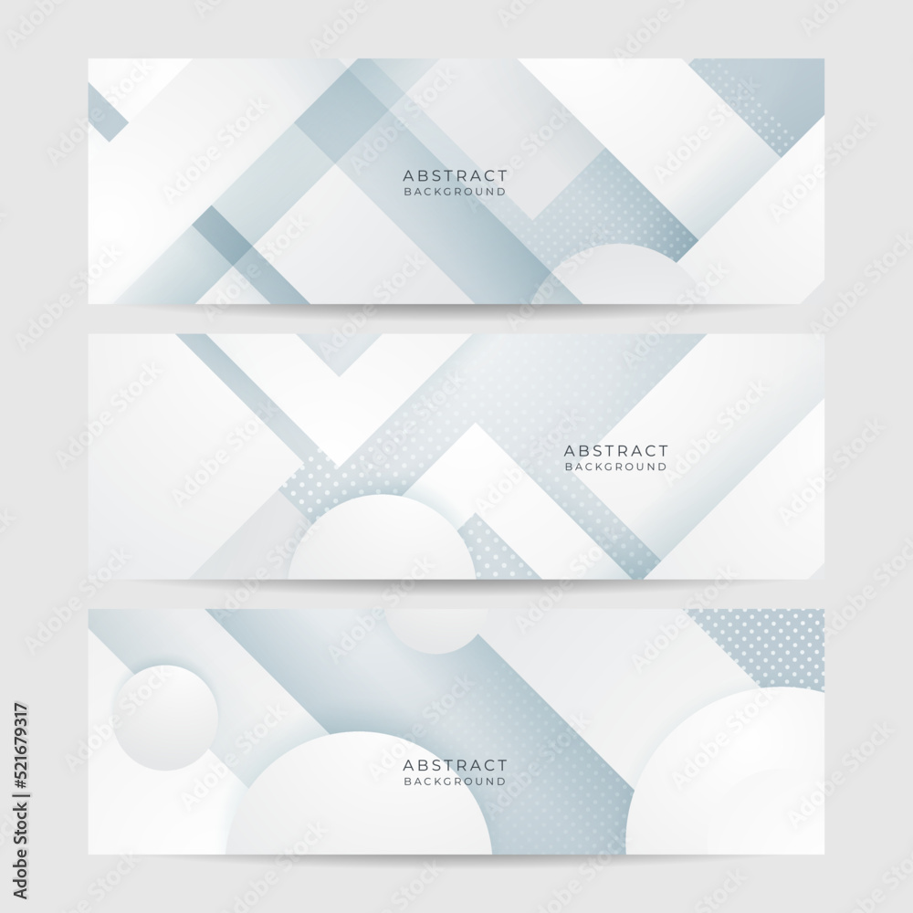 Fototapeta premium White abstract banner. Modern elegant white gray banner with creative design and shiny lines. Minimal vector stripes design. Simple texture graphic element. Vector abstract pattern background template