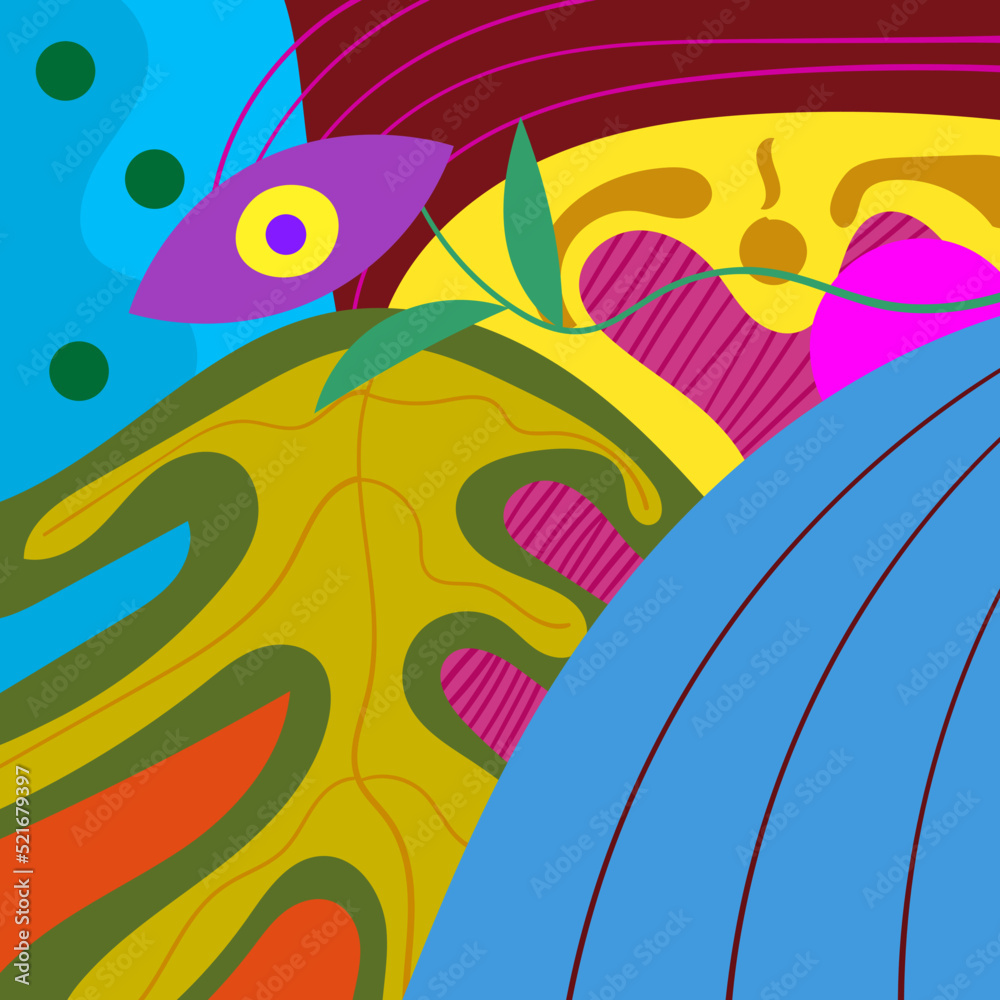 Colorful Hand Drawn Abstract Doodle Background