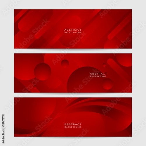 Digital networking red wide banner design background. Abstract 3d banner design with dark red technology geometric background. Vector illustration
