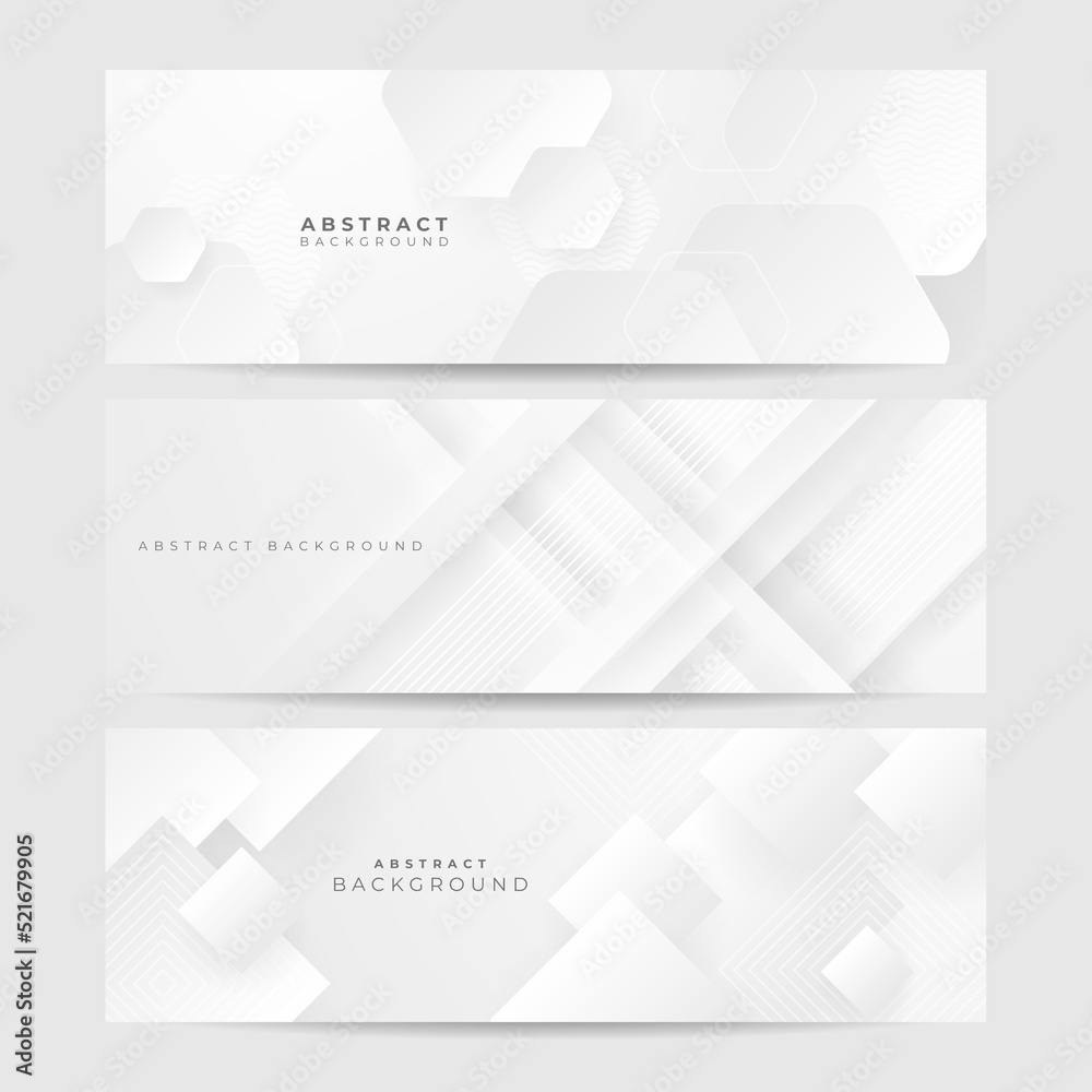 Fototapeta premium White abstract banner. Minimal vector white design. Vector illustration. Vector abstract graphic design banner pattern background template.