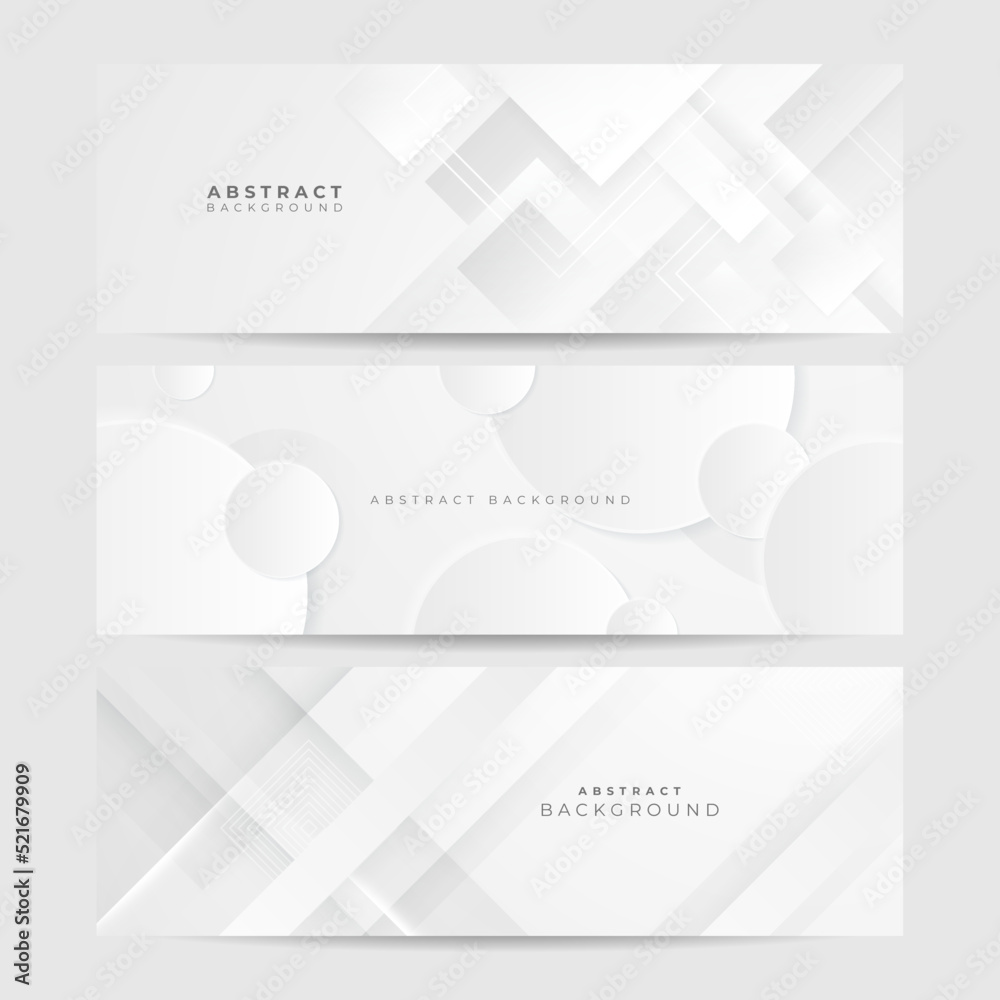 White abstract banner. Minimal vector white design. Vector illustration. Vector abstract graphic design banner pattern background template.