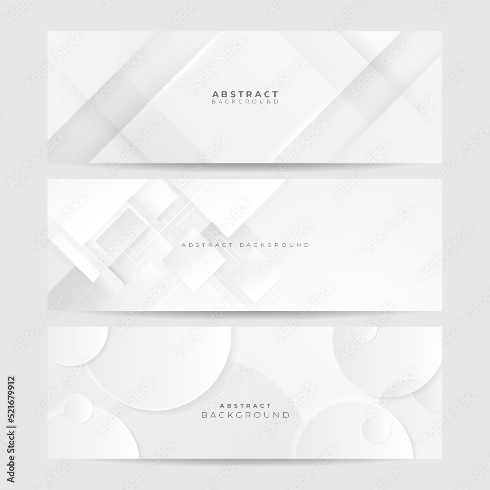 Fototapeta premium White abstract banner. Minimal vector white design. Vector illustration. Vector abstract graphic design banner pattern background template.