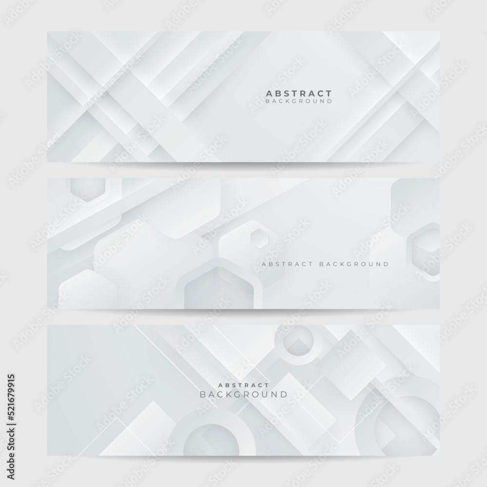 Fototapeta premium White abstract banner. Minimal vector white design. Vector illustration. Vector abstract graphic design banner pattern background template.