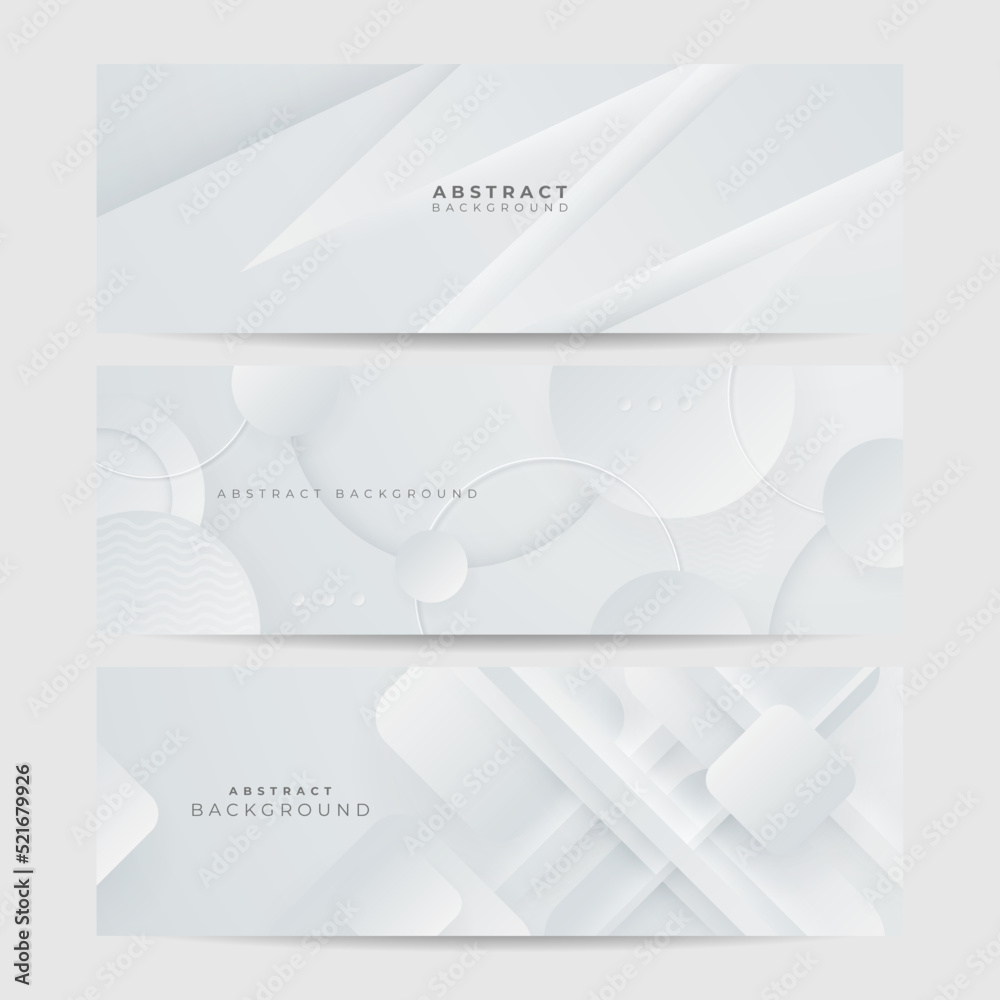 Fototapeta premium White abstract banner. Minimal vector white design. Vector illustration. Vector abstract graphic design banner pattern background template.