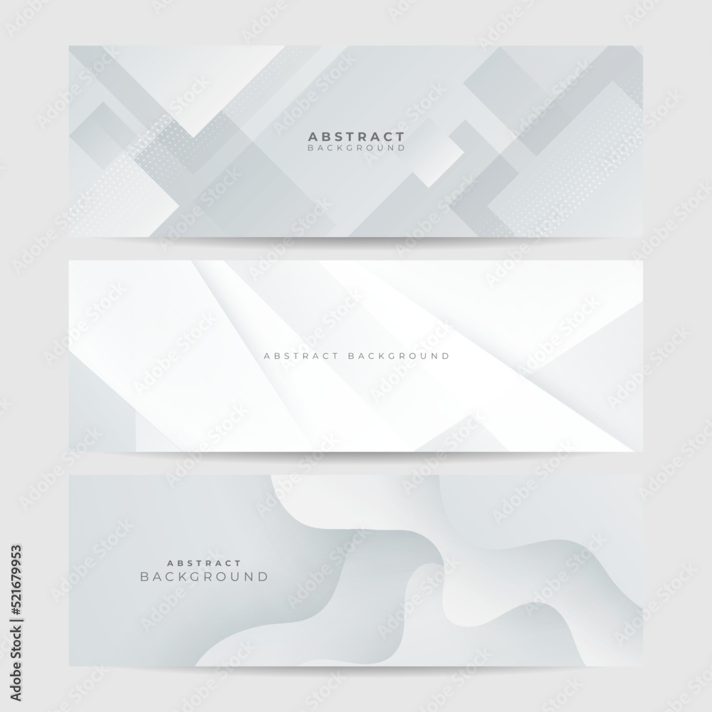 Naklejka premium White abstract banner. Minimal vector white design. Vector illustration. Vector abstract graphic design banner pattern background template.