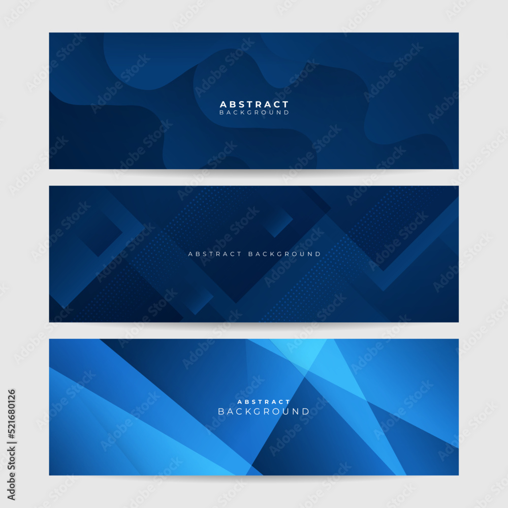 Modern abstract gradient dark navy blue banner background. Vector abstract graphic design banner pattern background template.