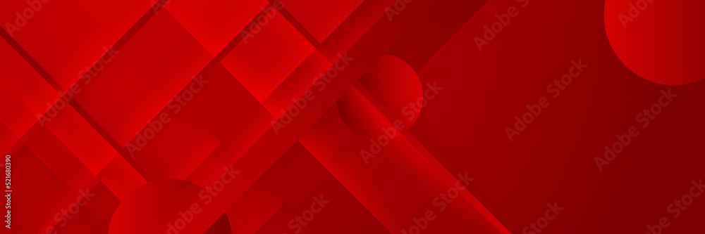 Obraz premium Futuristic technology digital abstract red colorful design banner. Abstract red banner background with particles and wave shapes. Vector abstract graphic design banner pattern background web template.