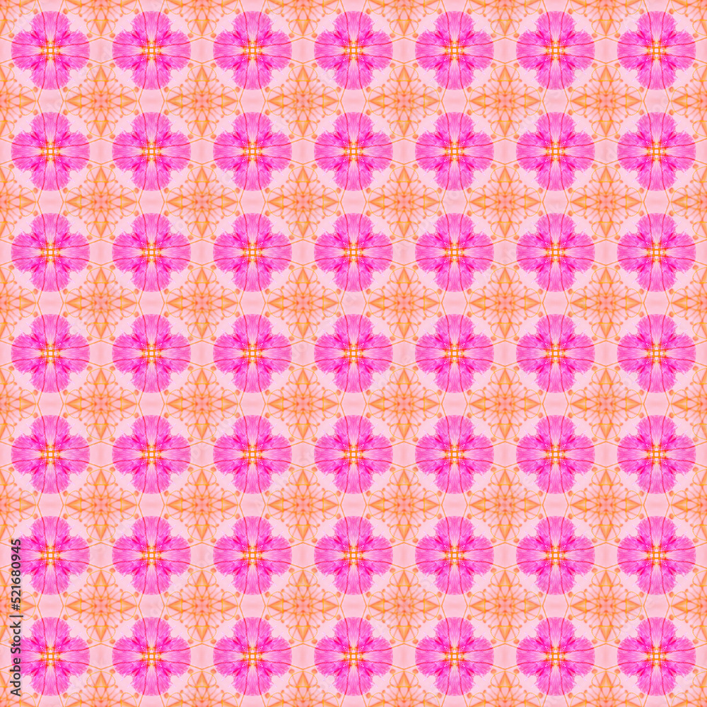 A seamless repeatable pattern of pink flowers