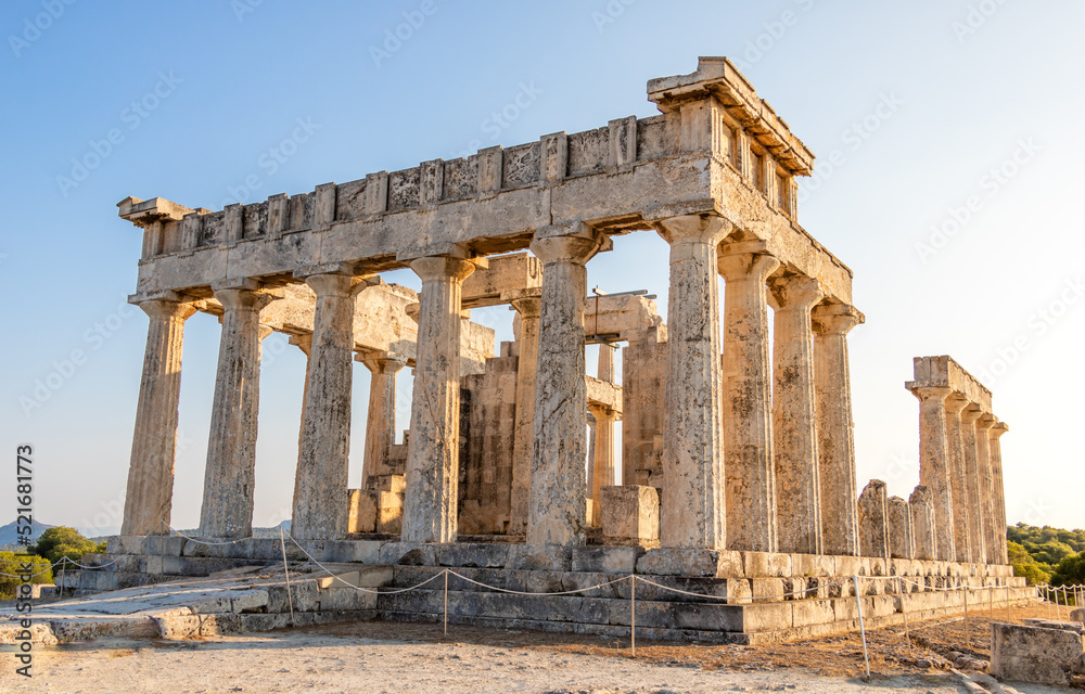 The Temple of Aphaia or Afea is located within a sanctuary complex dedicated to the goddess Aphaia on the Greek island of Aigina