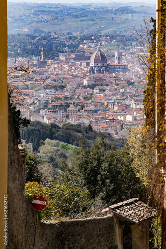 Fotografie, Obraz A hilltop view of Florence from the village of Fiesole